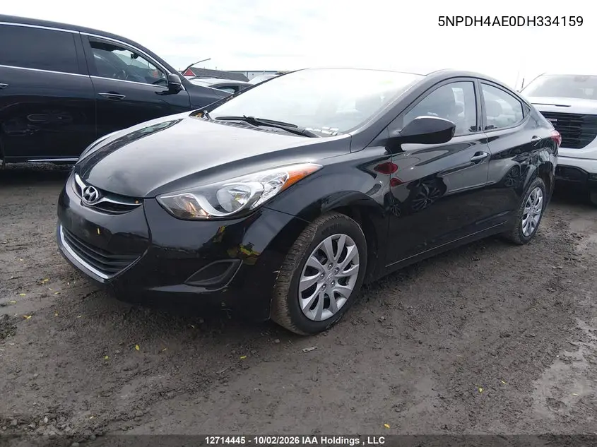 2013 HYUNDAI ELANTRA VIN 5NPDH4AE0DH334159 — фото 2