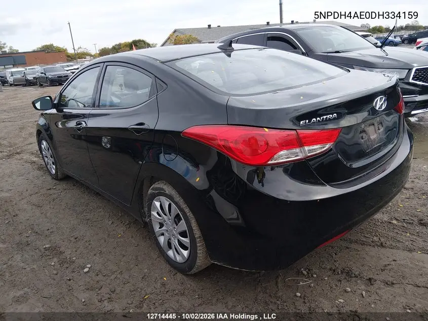 2013 HYUNDAI ELANTRA VIN 5NPDH4AE0DH334159 — фото 3