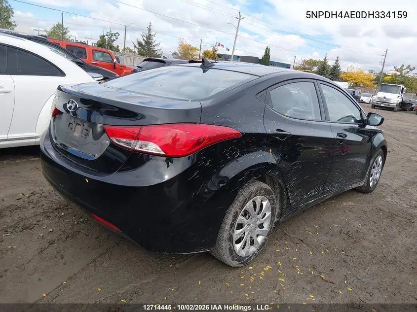 2013 HYUNDAI ELANTRA VIN 5NPDH4AE0DH334159 — фото 4