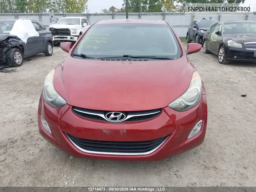 2013 HYUNDAI ELANTRA VIN 5NPDH4AE1DH274800 — фото 12