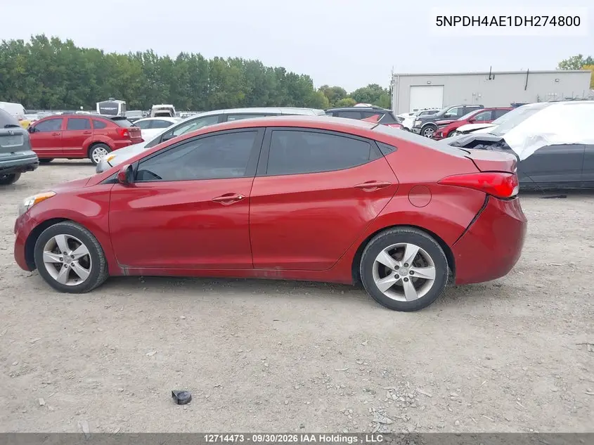 2013 HYUNDAI ELANTRA VIN 5NPDH4AE1DH274800 — фото 14