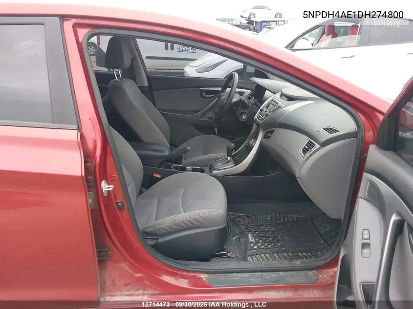 2013 HYUNDAI ELANTRA VIN 5NPDH4AE1DH274800 — фото 5
