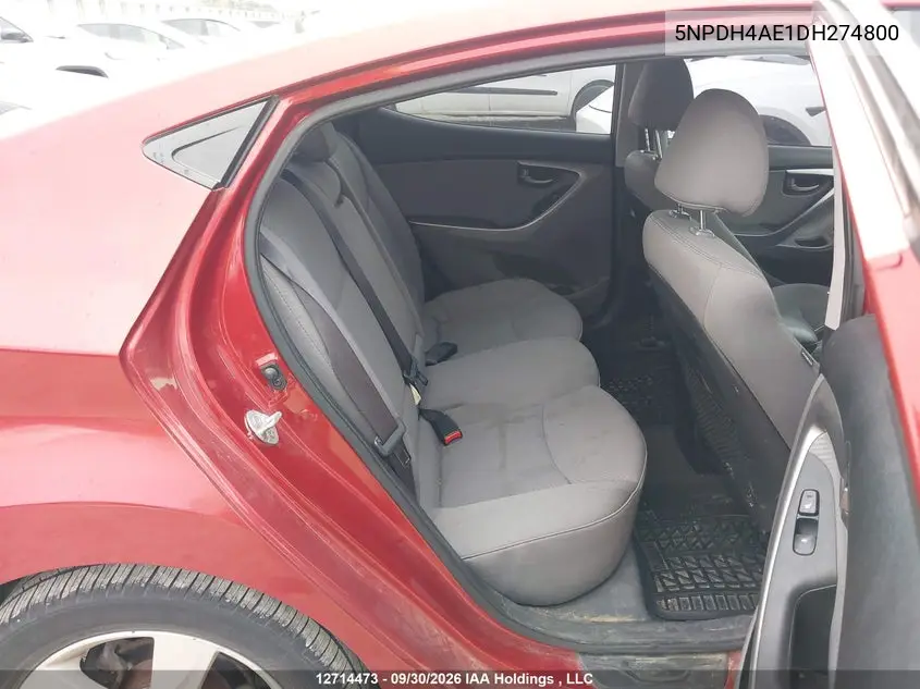 2013 HYUNDAI ELANTRA VIN 5NPDH4AE1DH274800 — фото 8