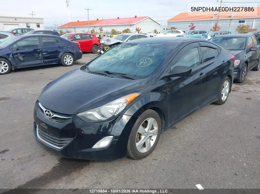 2013 HYUNDAI ELANTRA VIN 5NPDH4AE0DH227886 — фото 2
