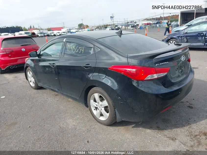 2013 HYUNDAI ELANTRA VIN 5NPDH4AE0DH227886 — фото 3