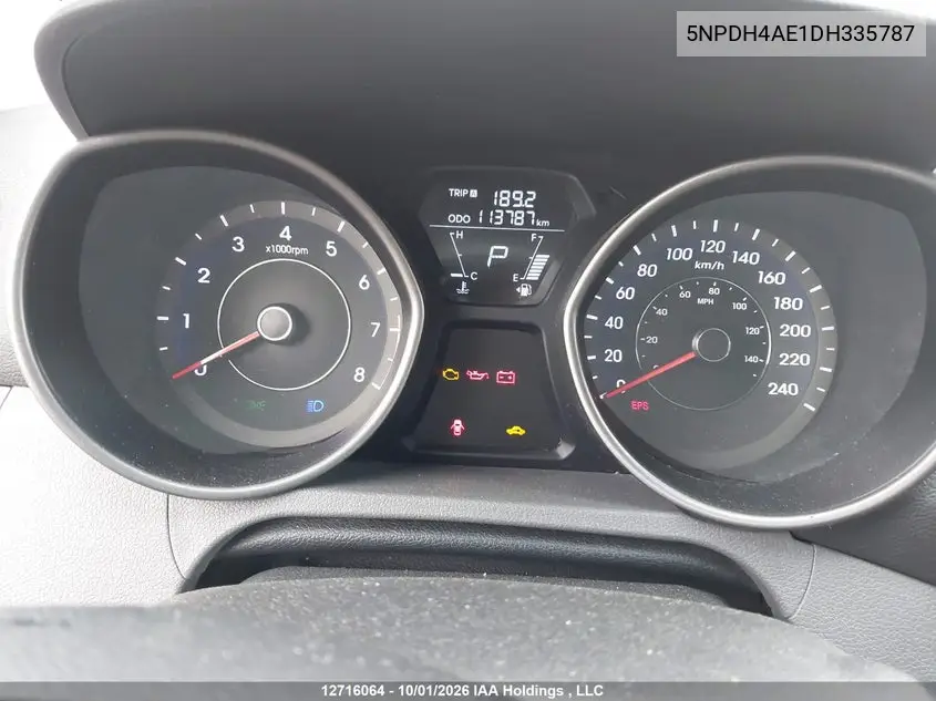2013 HYUNDAI ELANTRA VIN 5NPDH4AE1DH335787 — фото 7