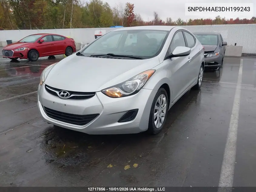 2013 HYUNDAI ELANTRA VIN 5NPDH4AE3DH199243 — фото 2