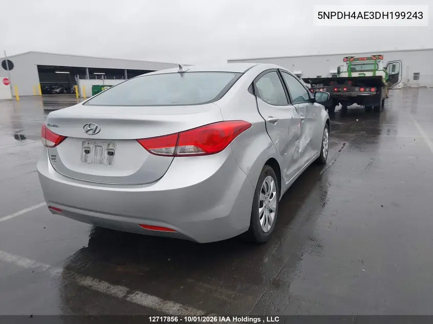 2013 HYUNDAI ELANTRA VIN 5NPDH4AE3DH199243 — фото 4