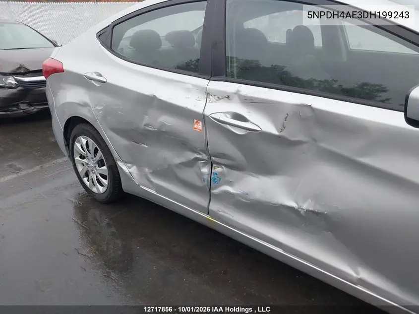 2013 HYUNDAI ELANTRA VIN 5NPDH4AE3DH199243 — фото 6