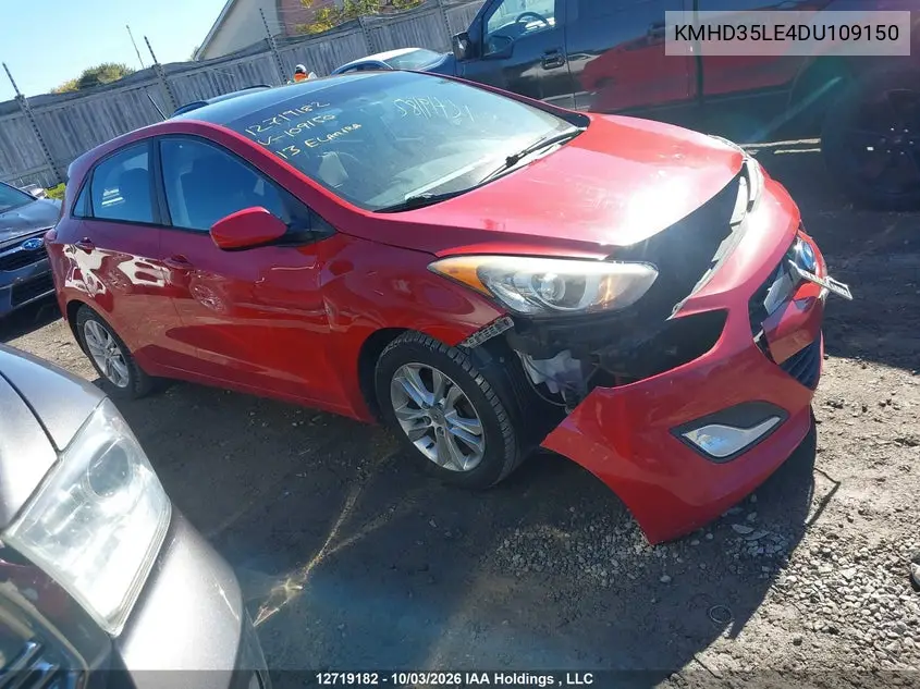 HYUNDAI ELANTRA 2013, VIN KMHD35LE4DU109150