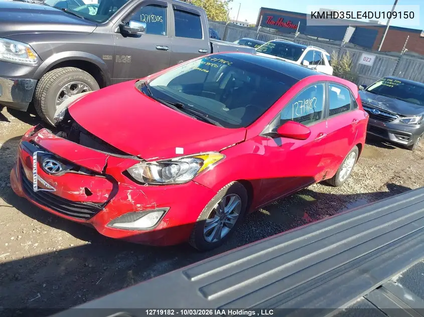 2013 HYUNDAI ELANTRA VIN KMHD35LE4DU109150 — фото 2