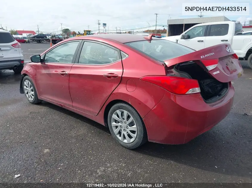 2013 HYUNDAI ELANTRA VIN 5NPDH4AE7DH433514 — фото 3