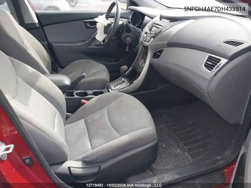 2013 HYUNDAI ELANTRA VIN 5NPDH4AE7DH433514 — фото 5