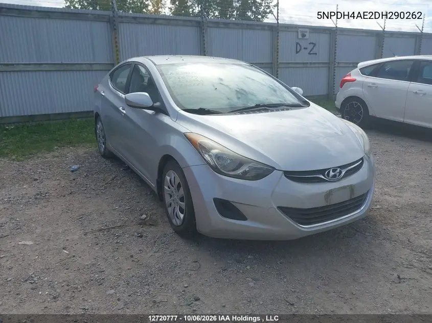 HYUNDAI ELANTRA 2013, VIN 5NPDH4AE2DH290262
