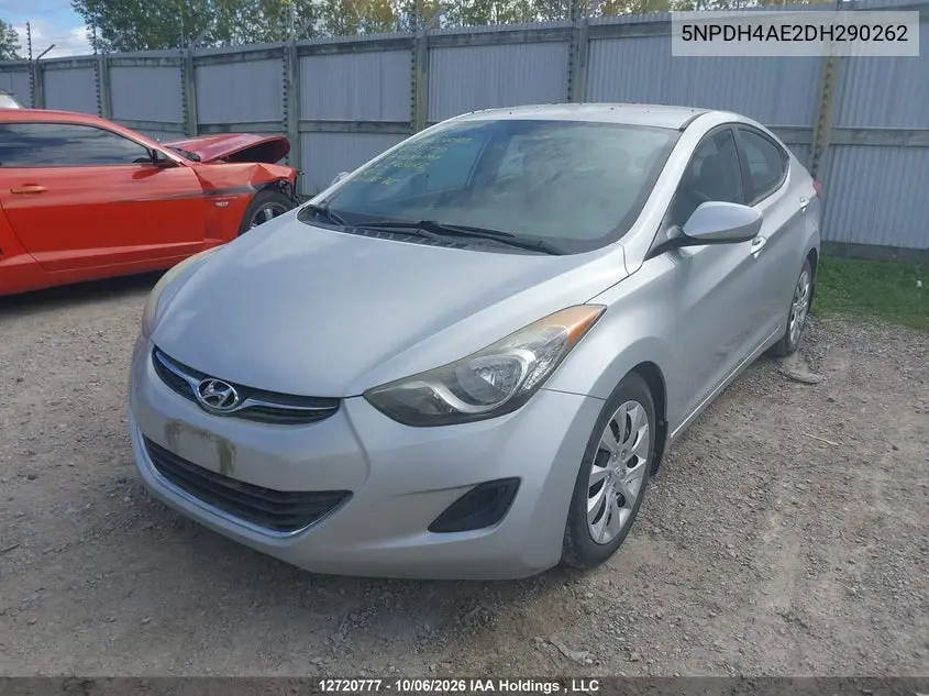 2013 HYUNDAI ELANTRA VIN 5NPDH4AE2DH290262 — фото 2
