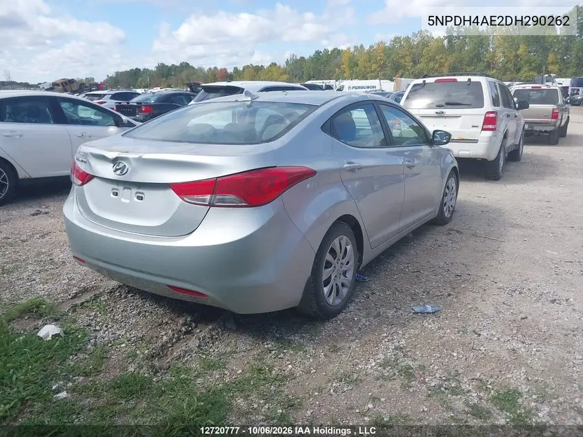 2013 HYUNDAI ELANTRA VIN 5NPDH4AE2DH290262 — фото 4