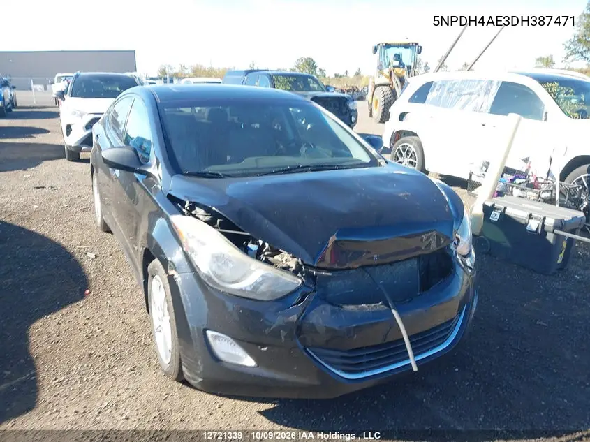 HYUNDAI ELANTRA 2013, VIN 5NPDH4AE3DH387471
