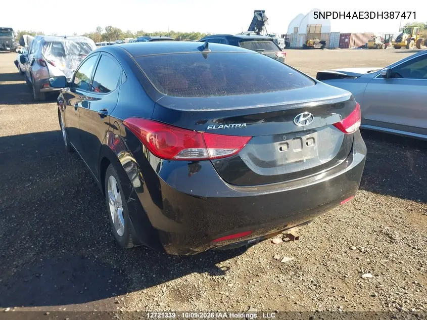 2013 HYUNDAI ELANTRA VIN 5NPDH4AE3DH387471 — фото 3