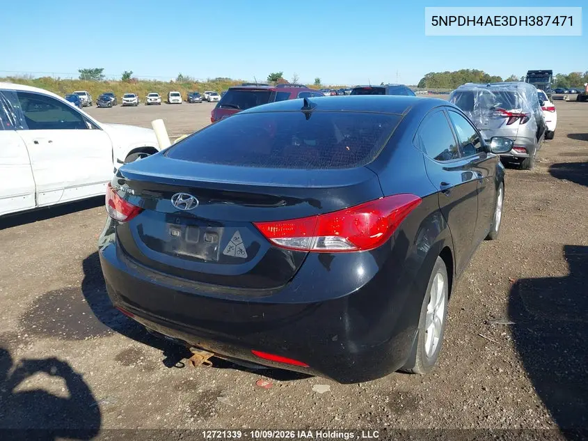 2013 HYUNDAI ELANTRA VIN 5NPDH4AE3DH387471 — фото 4