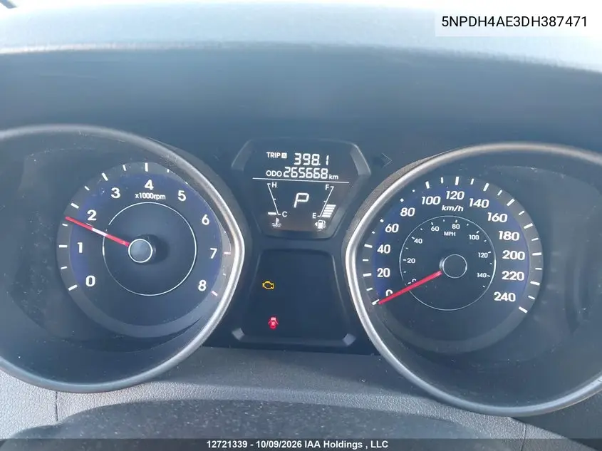 2013 HYUNDAI ELANTRA VIN 5NPDH4AE3DH387471 — фото 7
