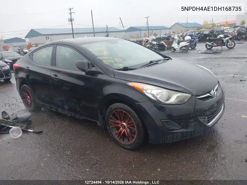 HYUNDAI ELANTRA 2013, VIN 5NPDH4AE1DH168735