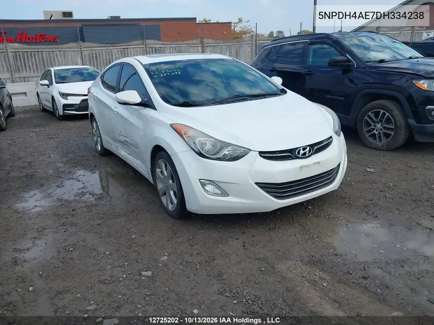 HYUNDAI ELANTRA 2013, VIN 5NPDH4AE7DH334238
