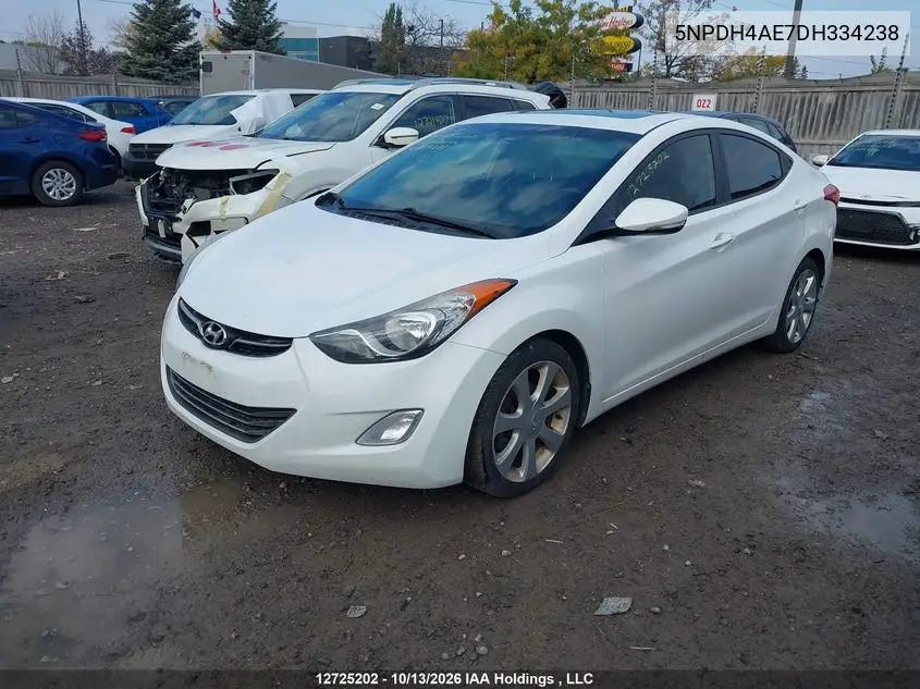 2013 HYUNDAI ELANTRA VIN 5NPDH4AE7DH334238 — фото 2