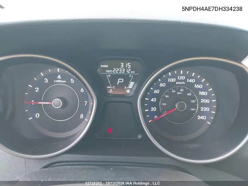 2013 HYUNDAI ELANTRA VIN 5NPDH4AE7DH334238 — фото 7
