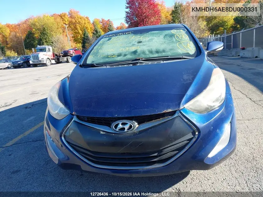 2013 HYUNDAI ELANTRA VIN KMHDH6AE8DU000331 — фото 12