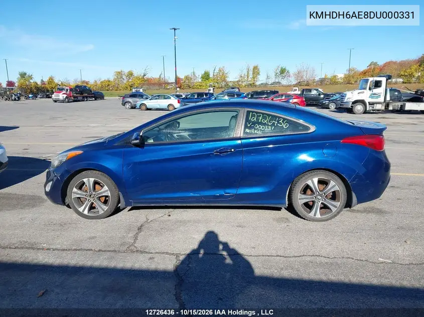 2013 HYUNDAI ELANTRA VIN KMHDH6AE8DU000331 — фото 14