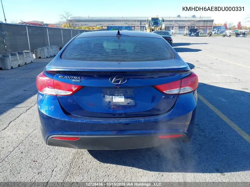 2013 HYUNDAI ELANTRA VIN KMHDH6AE8DU000331 — фото 16