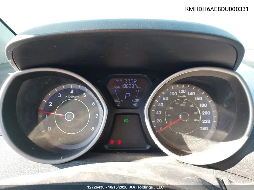 2013 HYUNDAI ELANTRA VIN KMHDH6AE8DU000331 — фото 7