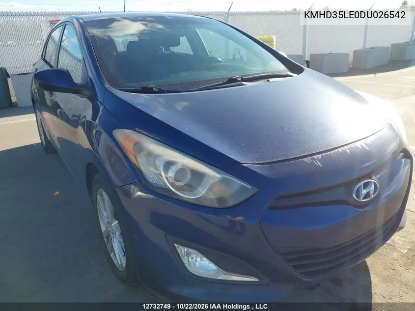 HYUNDAI ELANTRA 2013, VIN KMHD35LE0DU026542