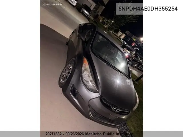 2013 HYUNDAI ELANTRA VIN 5NPDH4AE0DH355254 — фото 3