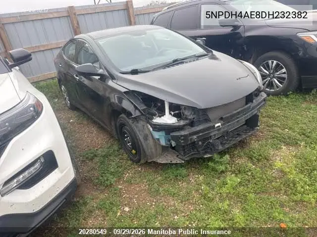 HYUNDAI ELANTRA 2013, VIN 5NPDH4AE8DH232382