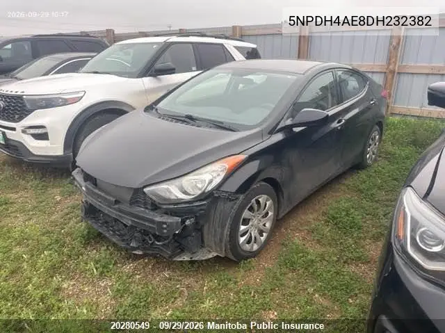 2013 HYUNDAI ELANTRA VIN 5NPDH4AE8DH232382 — фото 2