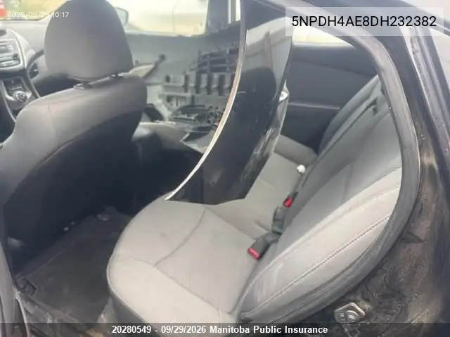 2013 HYUNDAI ELANTRA VIN 5NPDH4AE8DH232382 — фото 8