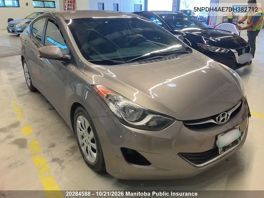 HYUNDAI ELANTRA 2013, VIN 5NPDH4AE7DH382712