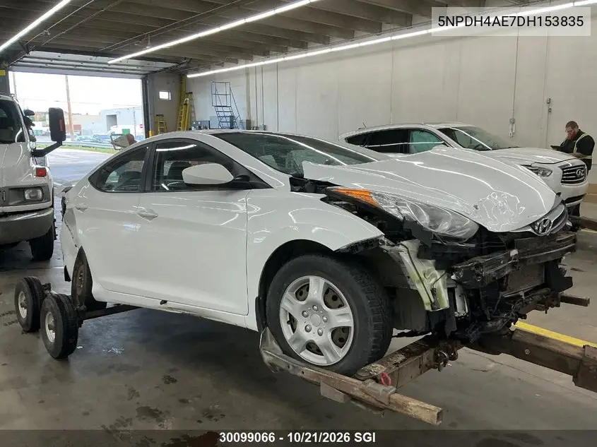 HYUNDAI ELANTRA 2013, VIN 5NPDH4AE7DH153835