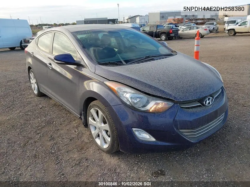 HYUNDAI ELANTRA 2013, VIN 5NPDH4AE2DH258380