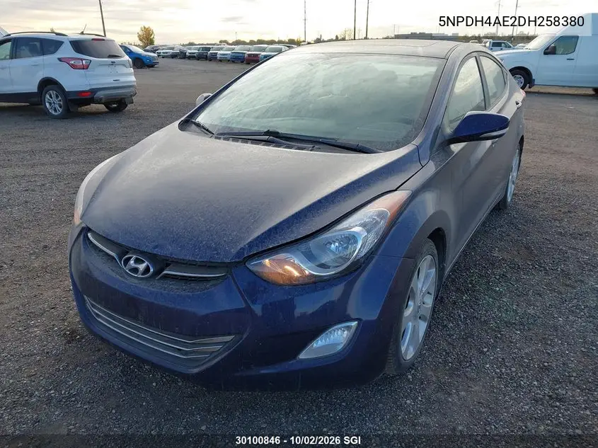 2013 HYUNDAI ELANTRA VIN 5NPDH4AE2DH258380 — фото 2