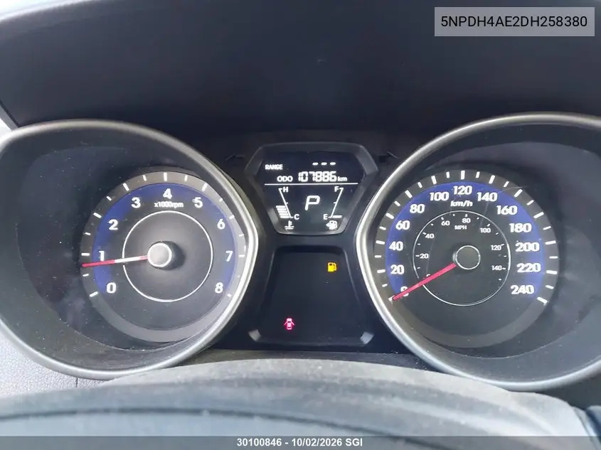 2013 HYUNDAI ELANTRA VIN 5NPDH4AE2DH258380 — фото 7