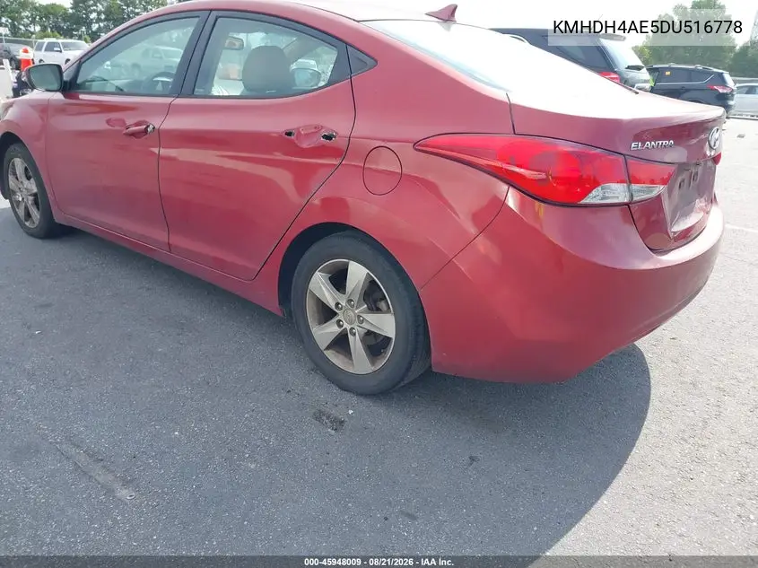 2013 HYUNDAI ELANTRA VIN KMHDH4AE5DU516778 — фото 3