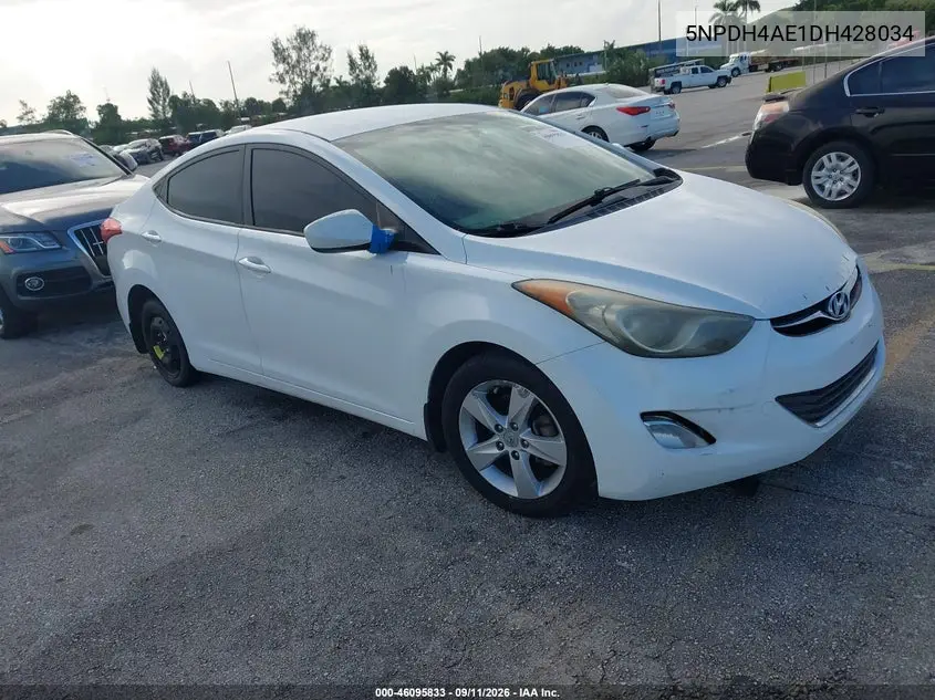HYUNDAI ELANTRA 2013, VIN 5NPDH4AE1DH428034