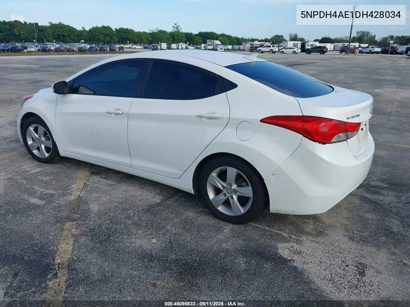 2013 HYUNDAI ELANTRA VIN 5NPDH4AE1DH428034 — фото 3