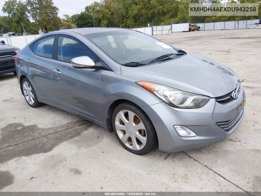 HYUNDAI ELANTRA 2013, VIN KMHDH4AEXDU943258