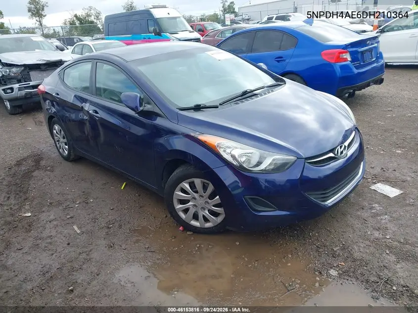 HYUNDAI ELANTRA 2013, VIN 5NPDH4AE6DH210364