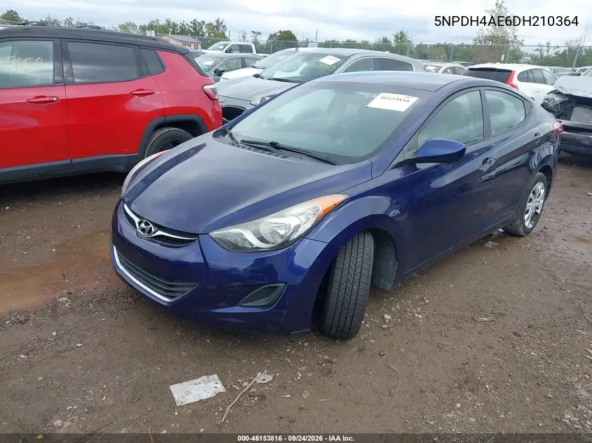 2013 HYUNDAI ELANTRA VIN 5NPDH4AE6DH210364 — фото 2