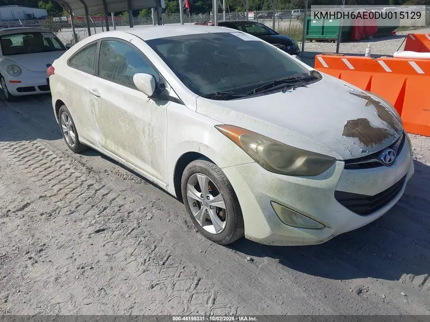 HYUNDAI ELANTRA 2013, VIN KMHDH6AE0DU015129