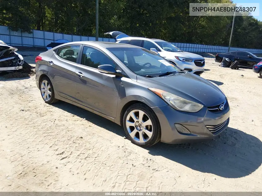 HYUNDAI ELANTRA 2013, VIN 5NPDH4AE8DH248307